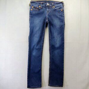 True Religion Billie Mid Rise Straight Women's Blue Denim Jeans Size 29